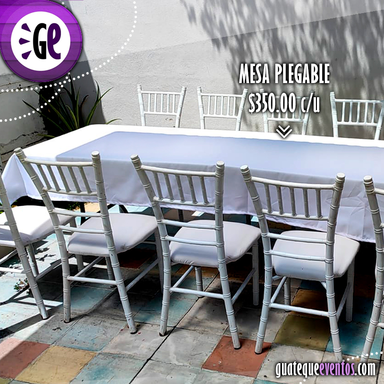Mesa plegable con 10 sillas